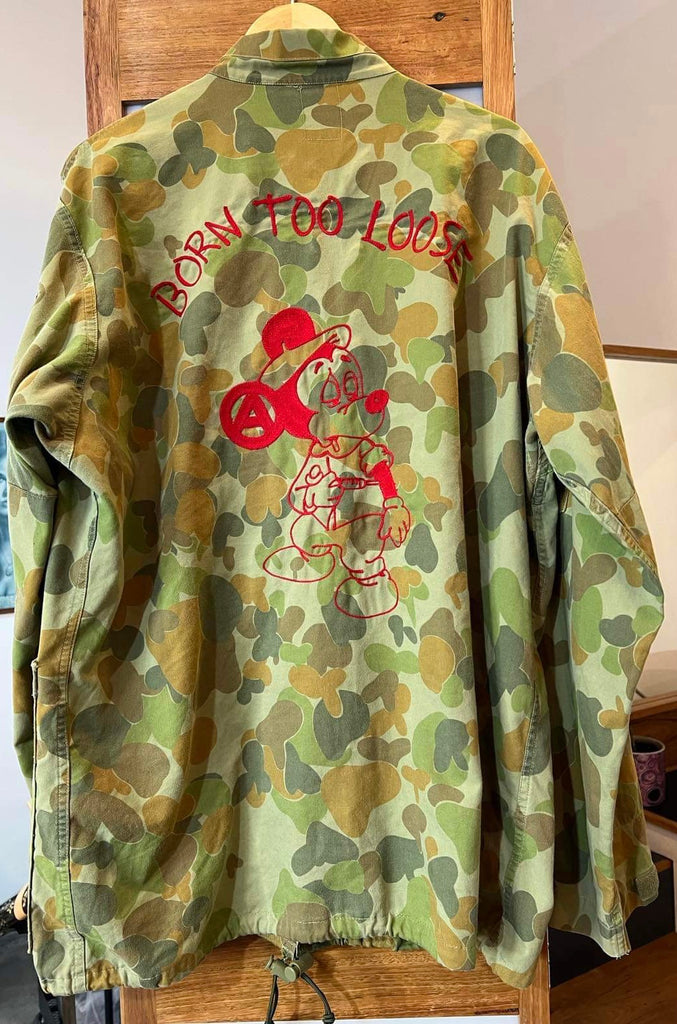 CAMO “BORN TO LOSE” JACKET by DIRTY NEEDLE EMBROIDERY