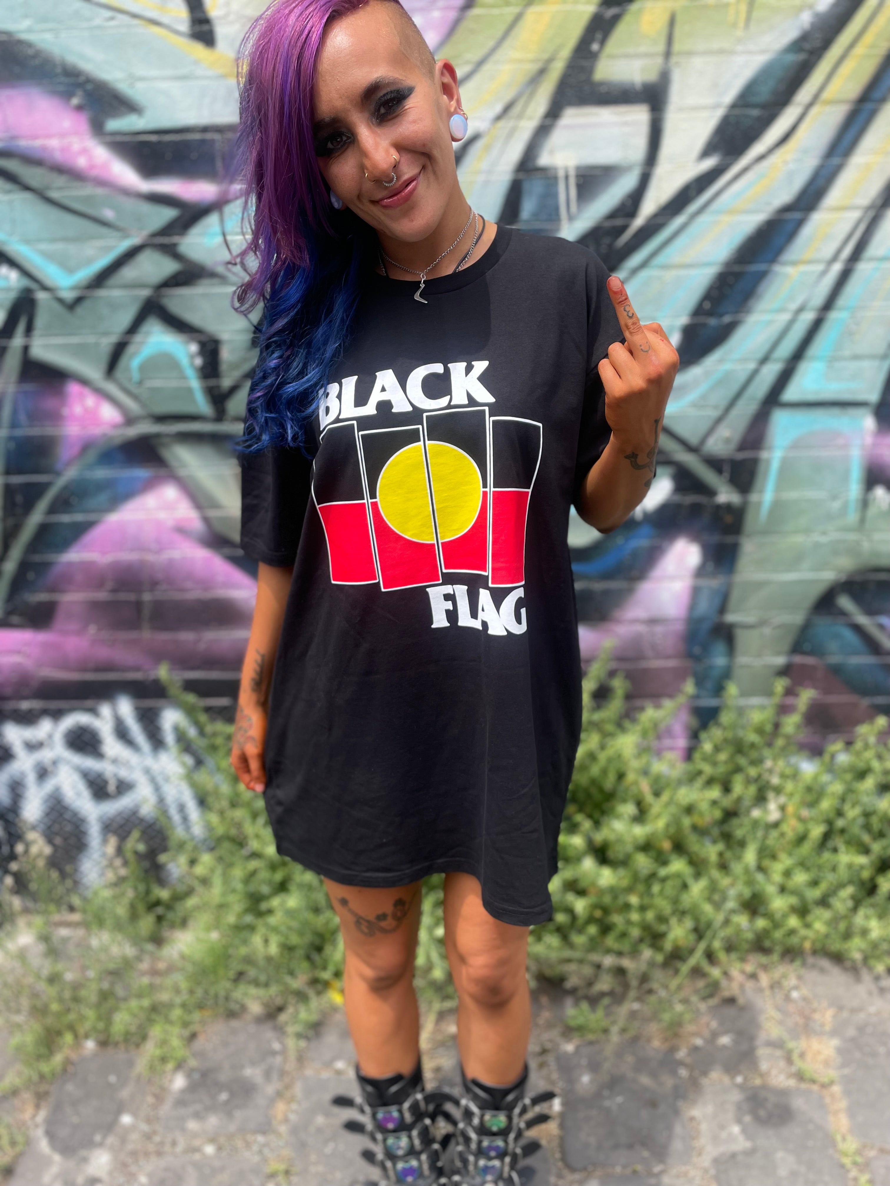 black flag aboriginal flag t shirt